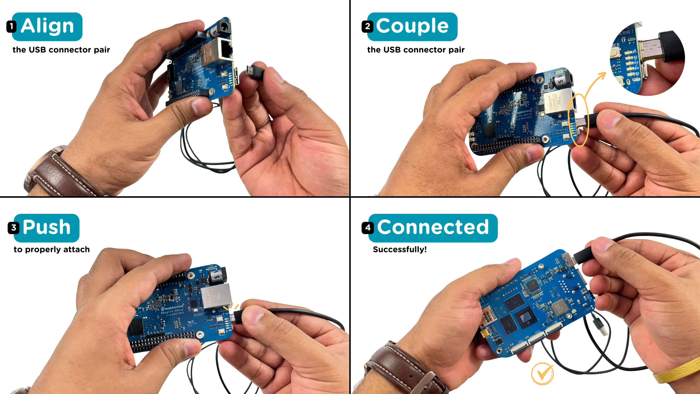 high-speed micro-B (USB 2.0) connection guide BeagleV Ahead.