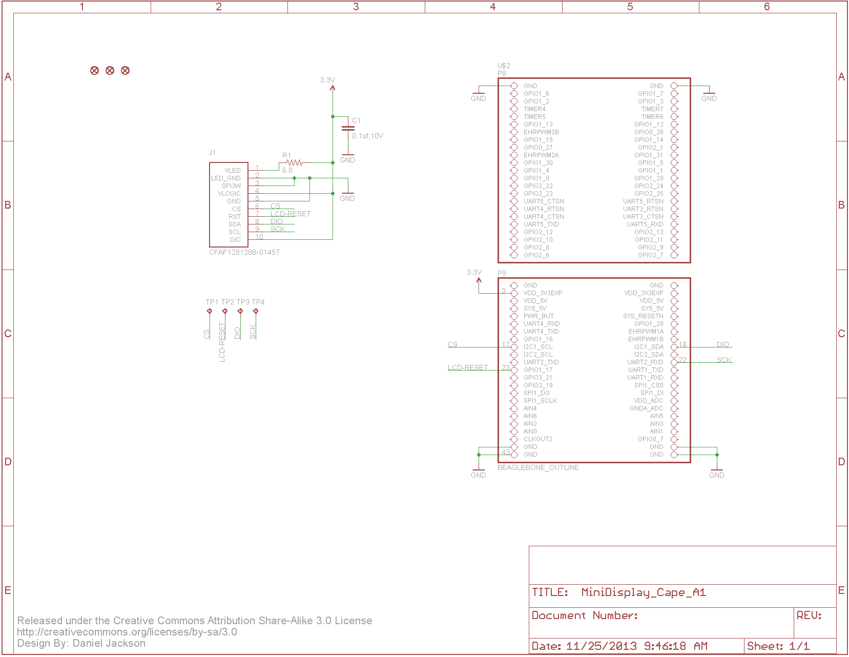 Schematic for miniDisplay