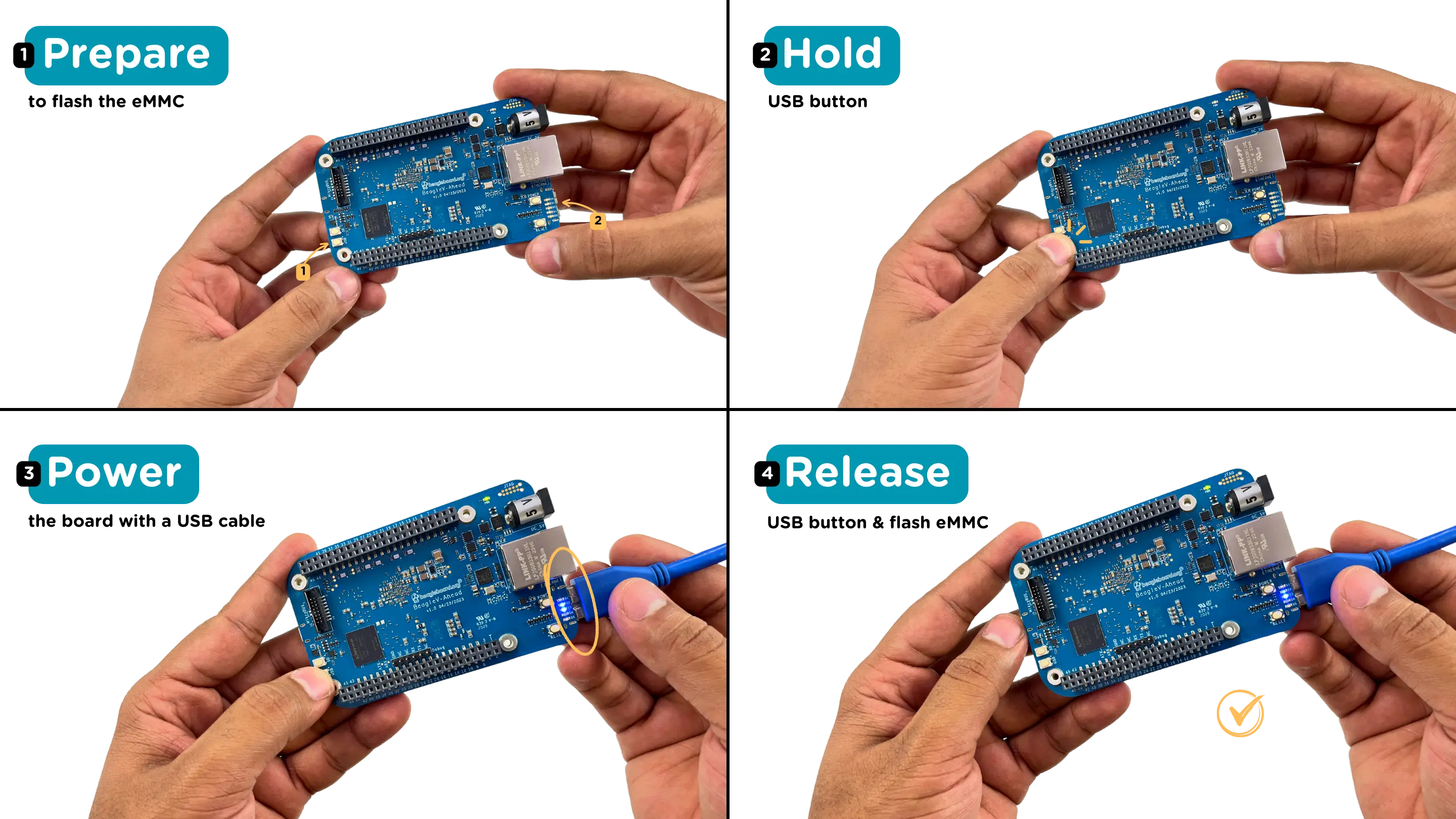 Connecting BeagleV Ahead to flash eMMC